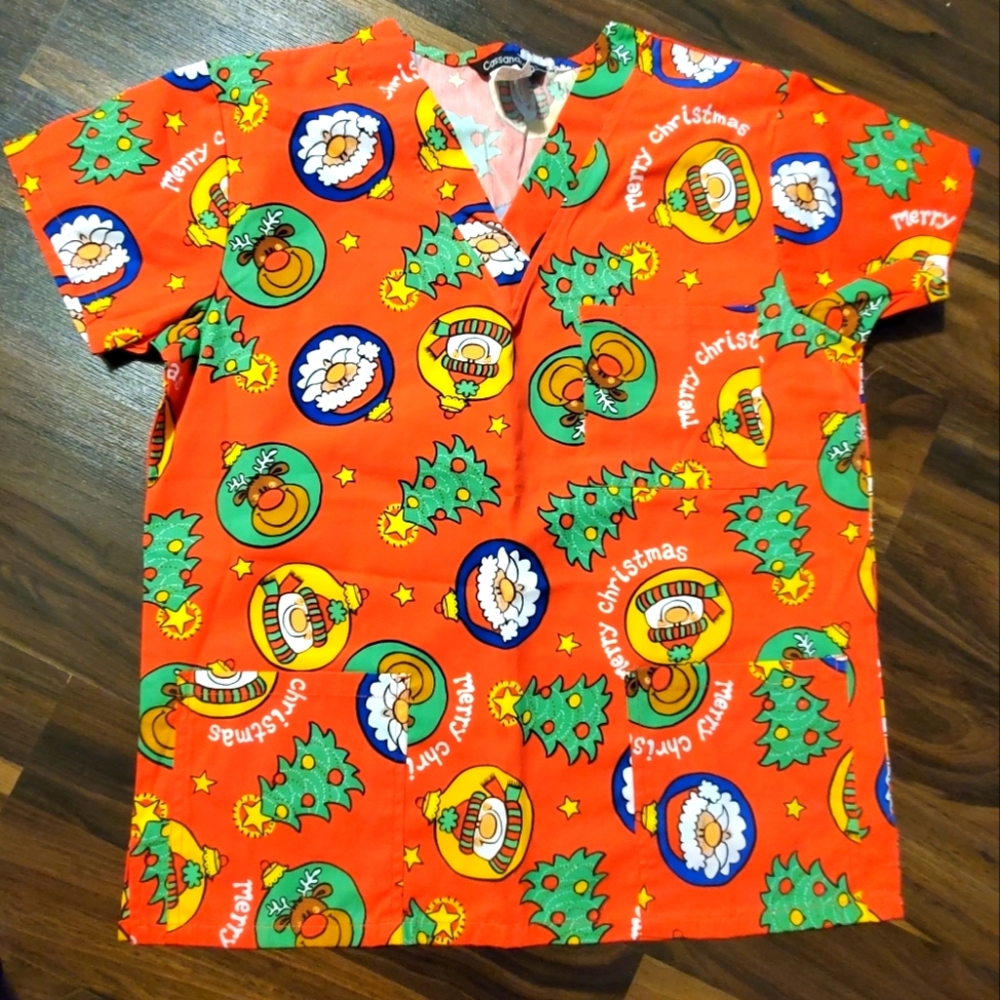 NEW Christmas Holiday Scrub Top